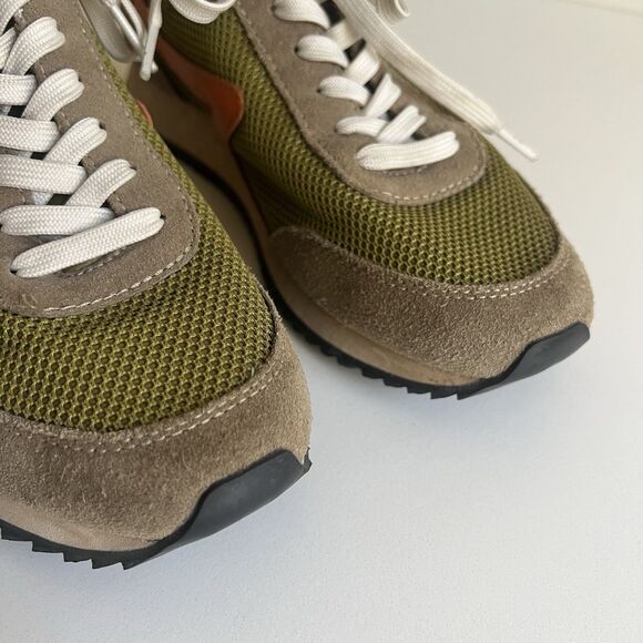 Rag & Bone Women’s Retro Runner Sneaker Trainers Green Moss Orange Size 7.5/37.5 - Picture 4 of 10